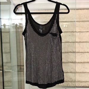 Black & silver sparkle tank-Guess